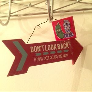 Motivational sign wooden arrow sign wire hanger